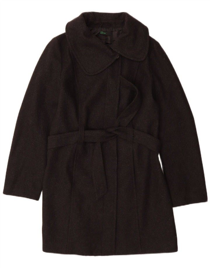 BENETTON Женское пальто IT 46 Большое Серое Шерстяное