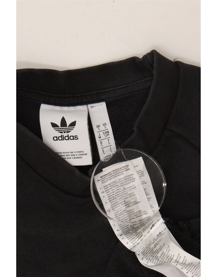 ADIDAS Mens Sweatshirt Jumper Small Black Cotton Vintage Adidas and Second-Hand Adidas from Messina Hembry 