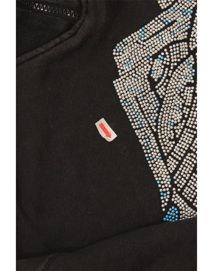 Женский свитер NORTONS на молнии с рисунком, джемпер UK 14, средний черный