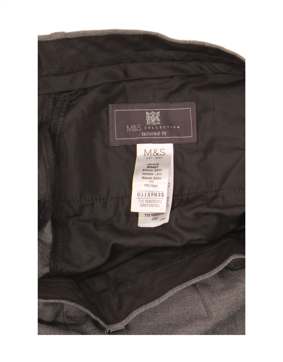 Мужские прямые костюмные брюки строгого кроя Marks & Spencer W32 L33 серые