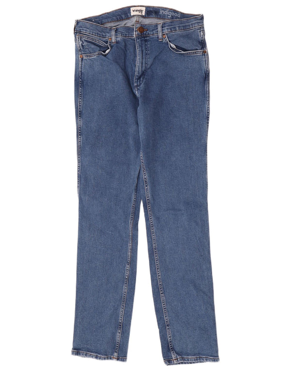 Мужские прямые джинсы Wrangler Greensboro W34 L34, синие, хлопок