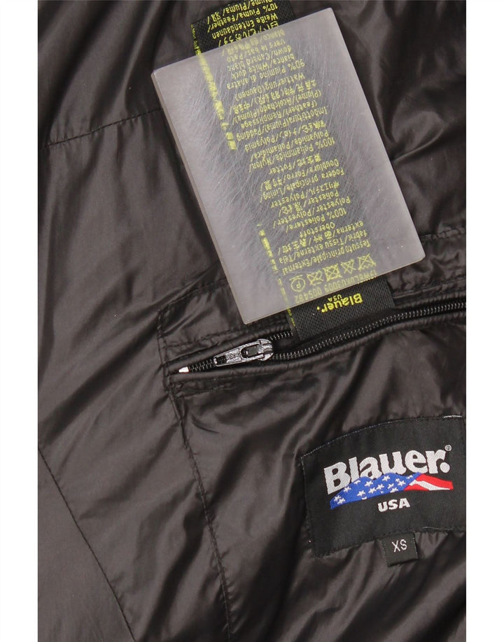 BLAUER Женское стеганое пальто с капюшоном UK 6 XS, черный полиэстер