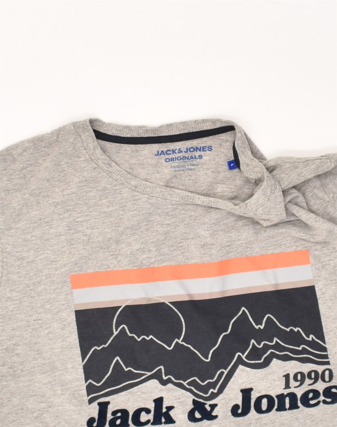 JACK & JONES Mens Graphic T-Shirt Top Large Grey Cotton | Vintage Jack & Jones | Thrift | Second-Hand Jack & Jones | Used Clothing | Messina Hembry 