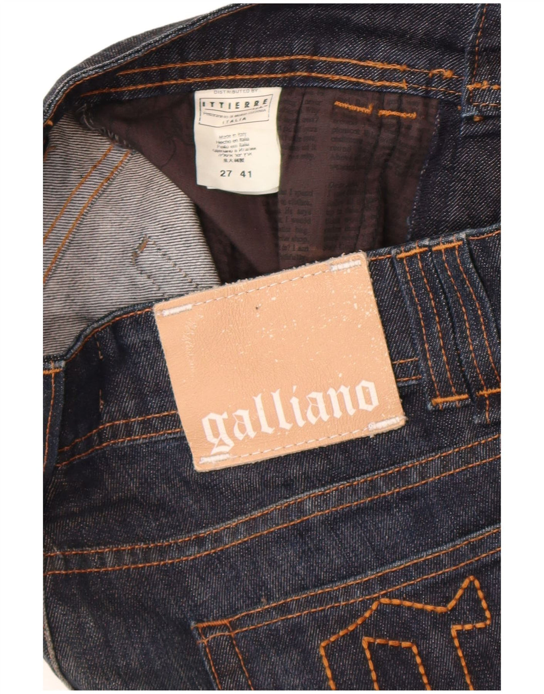 Женские узкие джинсы Galliano W27 L36, темно-синий, дизайнерский хлопок
