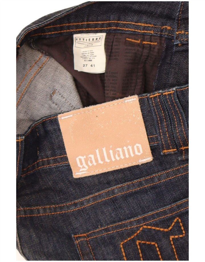 Женские узкие джинсы Galliano W27 L36, темно-синий, дизайнерский хлопок