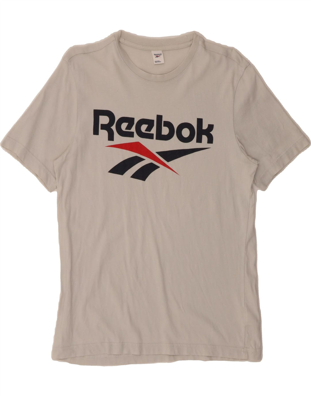 REEBOK Mens Graphic T-Shirt Top Small Off White Cotton Vintage Reebok and Second-Hand Reebok from Messina Hembry 