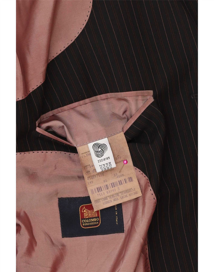 Мужской пиджак с 3 пуговицами Hugo Boss IT 52 XL, черная классическая шерсть в тонкую полоску