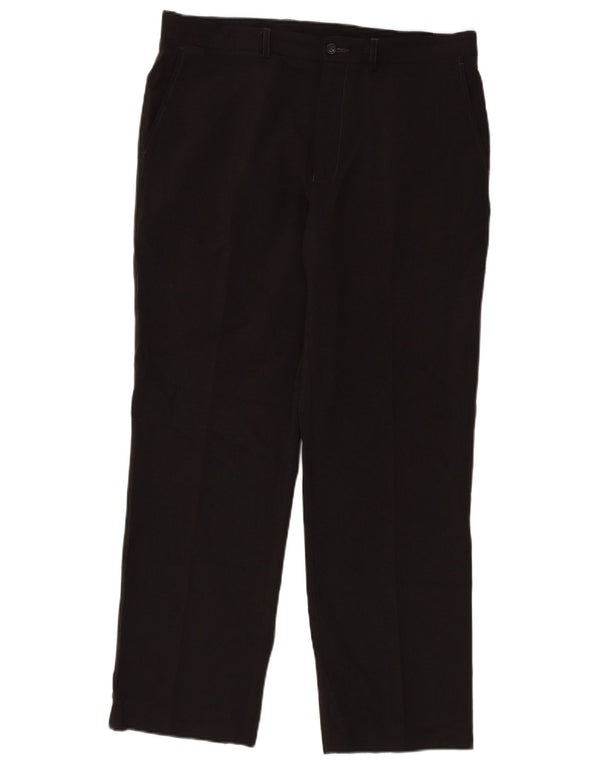 Marks & Spencer Mens Straight Chino Trousers W36 L31 Grey Polyester