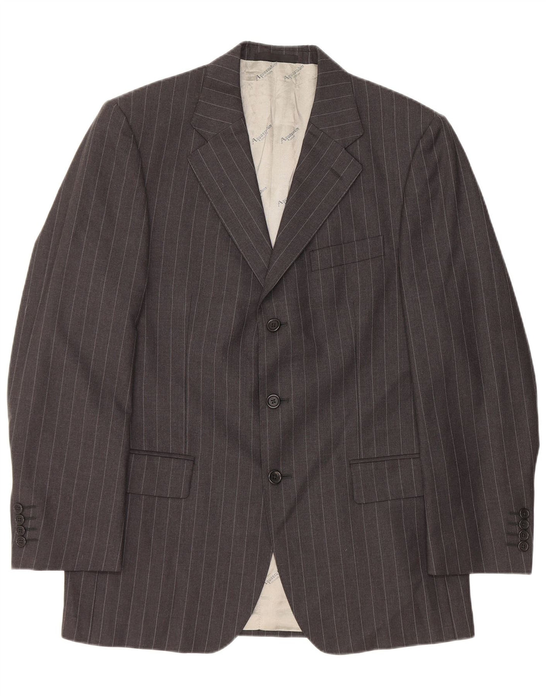 Мужской пиджак Aquascutum на 3 пуговицах UK 40, большая серая шерстяная полоска