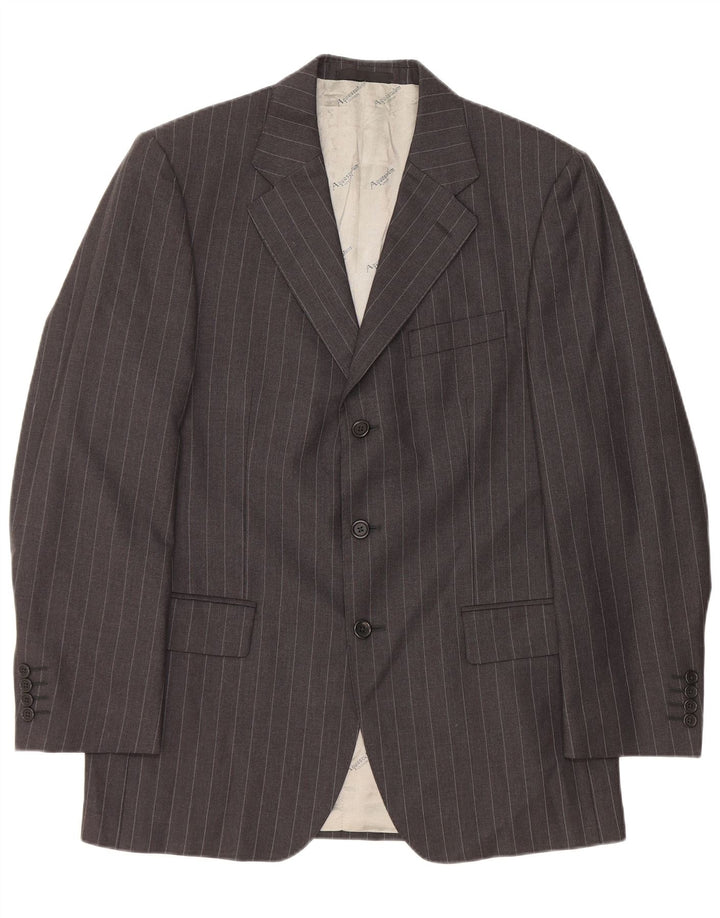 Мужской пиджак Aquascutum на 3 пуговицах UK 40, большая серая шерстяная полоска