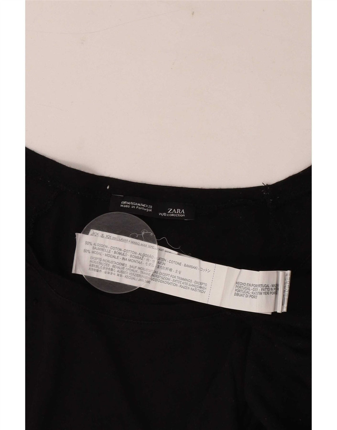 Женская футболка с рисунком Zara Top UK 12, средний черный хлопок