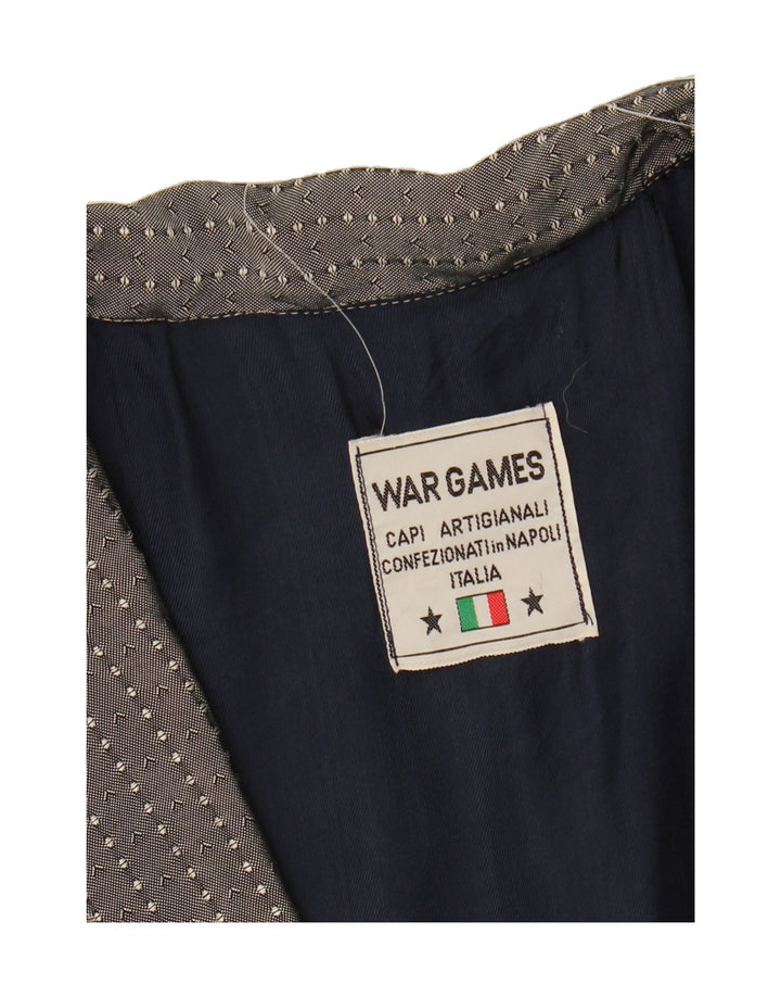 VINTAGE Womens Military Jacket UK 16 Large Grey Spotted Acetate Vintage Vintage and Second-Hand Vintage from Messina Hembry 