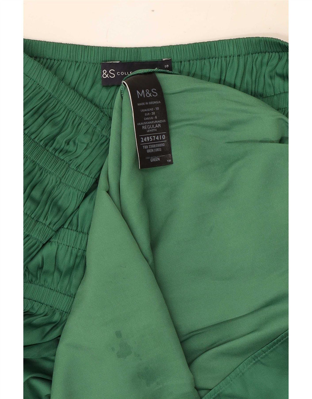 Женская макси-юбка Marks & Spencer UK 10, маленькая W34, зеленый полиэстер