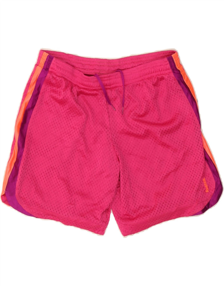 REEBOK Womens Sport Shorts UK 14 Large Pink Polyester Vintage Reebok and Second-Hand Reebok from Messina Hembry 