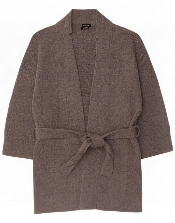 Женский удлиненный кардиган Massimo Dutti UK 10, маленький, серый, шерсть