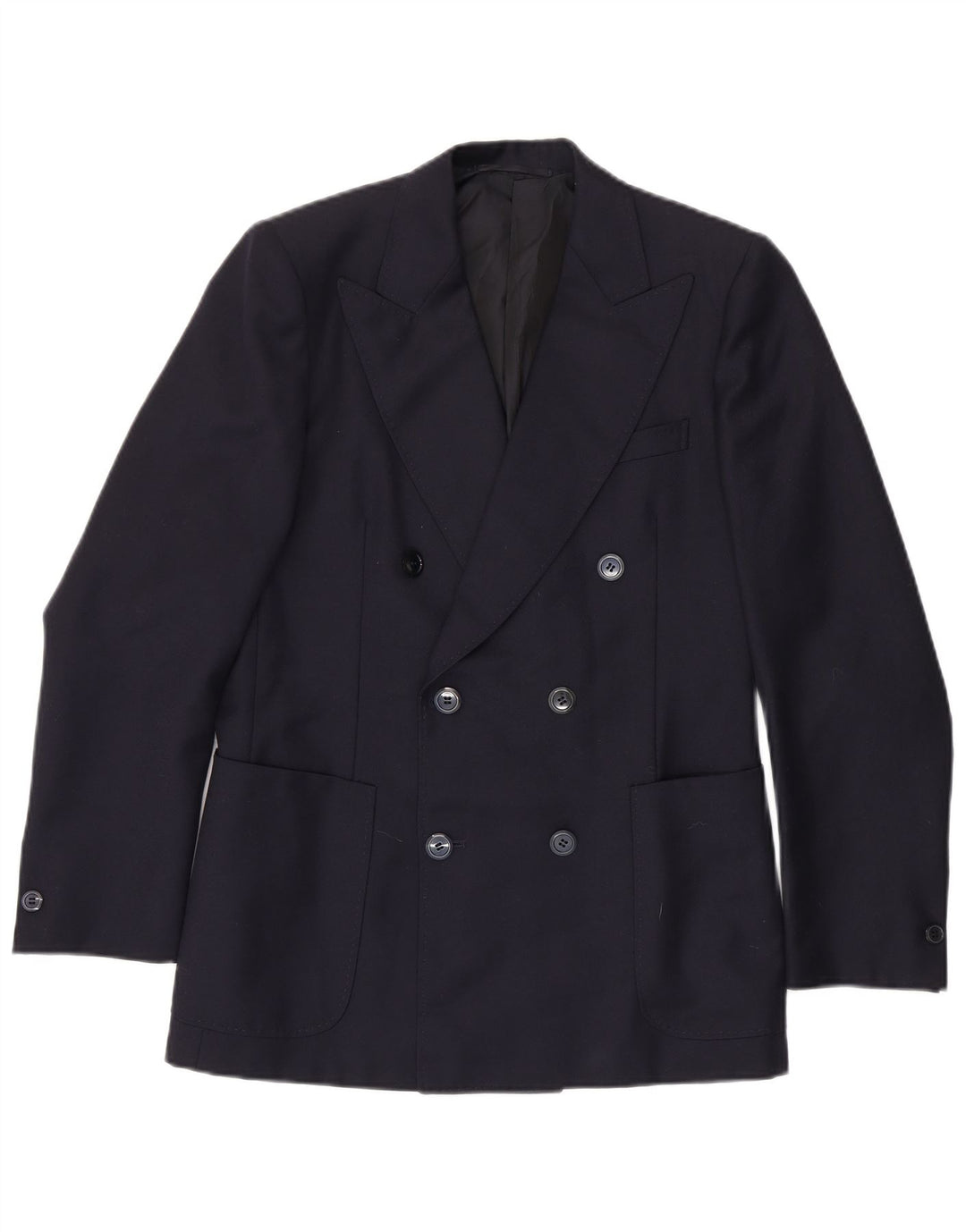 Винтажный мужской двубортный пиджак IT 48 Medium Navy Blue