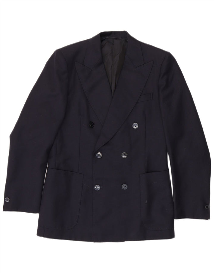 Винтажный мужской двубортный пиджак IT 48 Medium Navy Blue