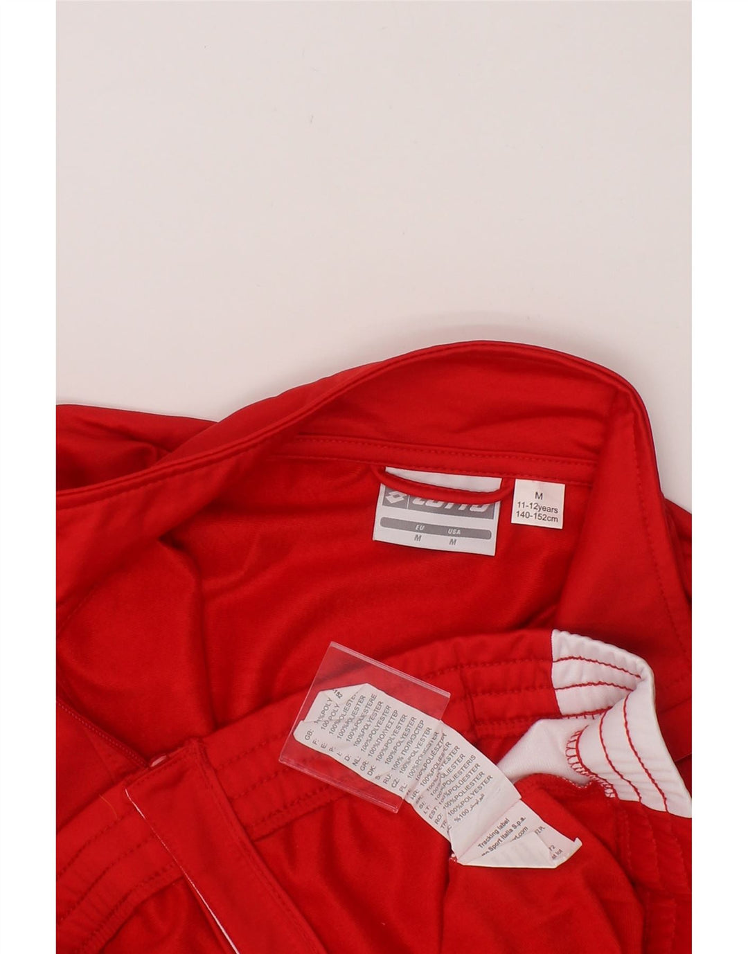 LOTTO Boys Tracksuit Top Jacket 11-12 Years Medium  Red Vintage Lotto and Second-Hand Lotto from Messina Hembry 
