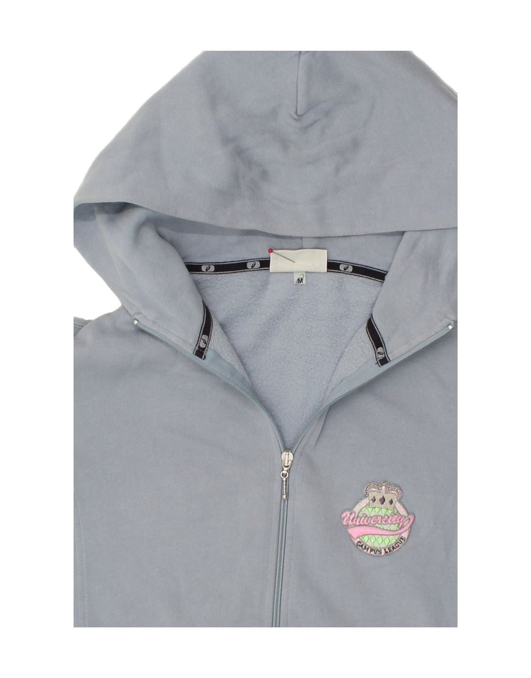 ASICS Womens Zip Hoodie Sweater UK 14 Medium Blue Cotton Vintage Asics and Second-Hand Asics from Messina Hembry 