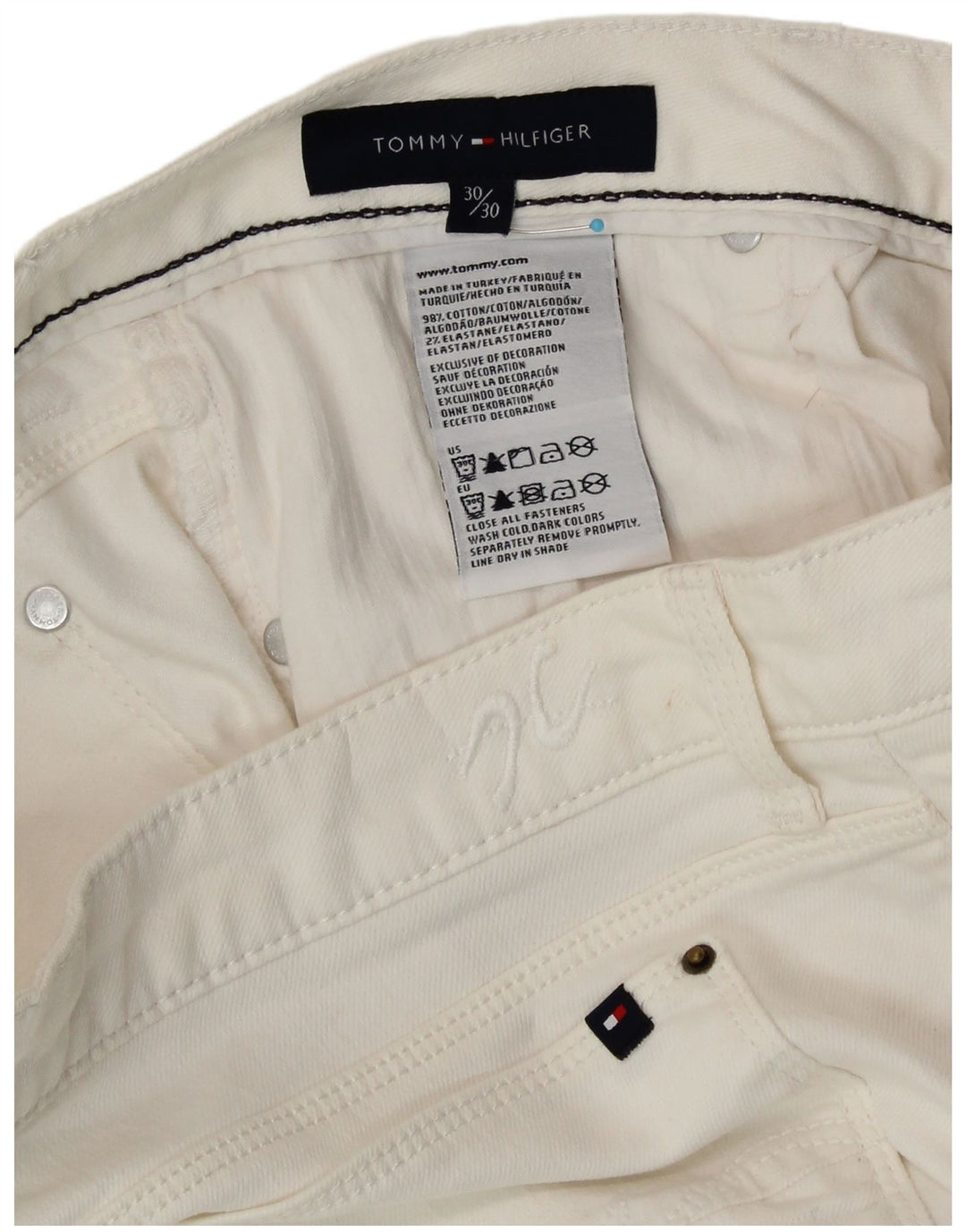 TOMMY HILFIGER Женские джинсы Bootcut W30 L30 Белый хлопок