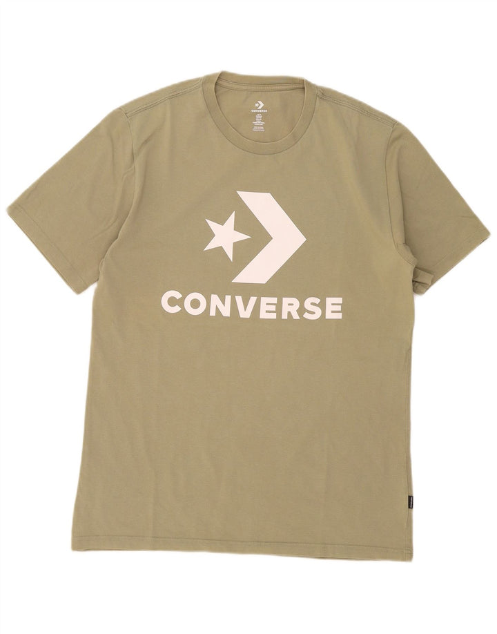 Мужская футболка Converse с рисунком, средний цвет, хаки, хлопок