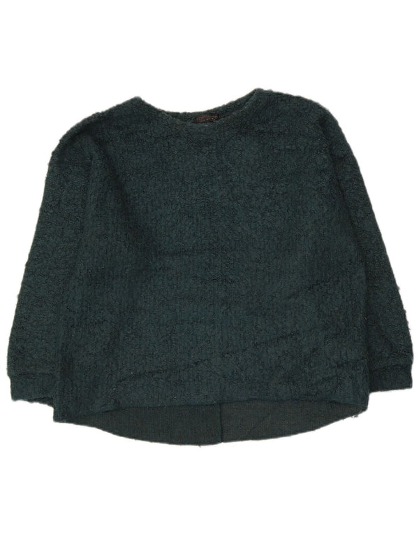 Женский джемпер Topshop с рукавом 3/4 с вырезом лодочкой, Великобритания, 8, маленький зеленый акрил