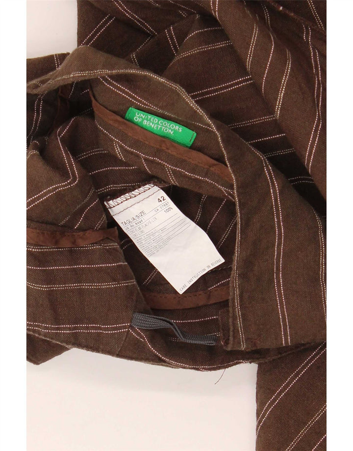 Benetton Женская асимметричная юбка с запахом IT 42 Medium W32 Коричневая полоска