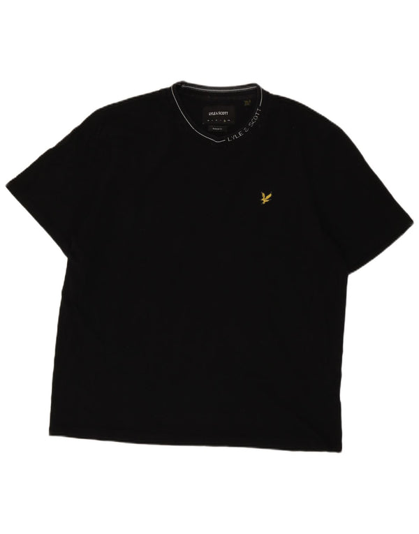 Lyle & Scott Mens Relaxed Fit Graphic T-Shirt Top XL Black Cotton
