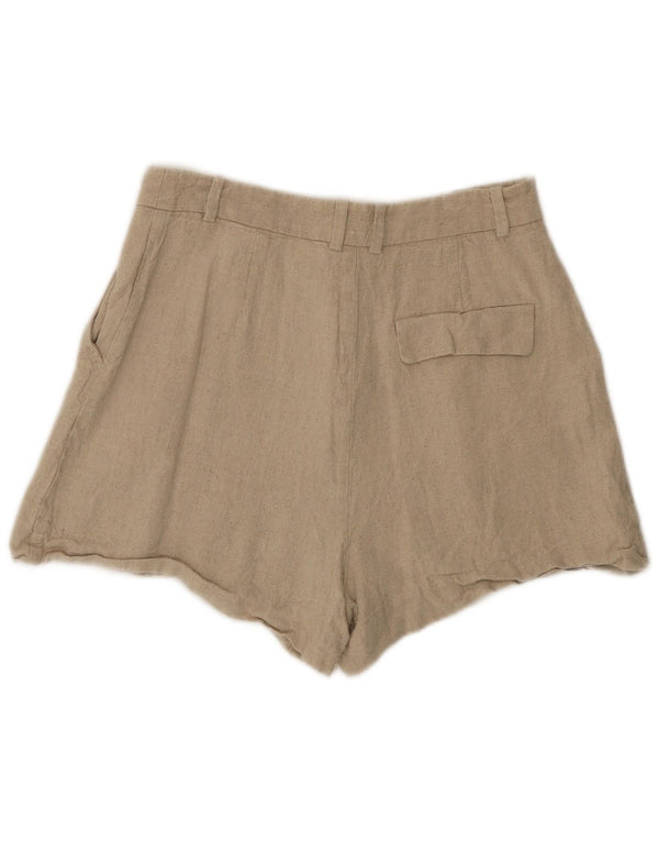 Женские шорты с завышенной талией Zara Medium W28, бежевый лен