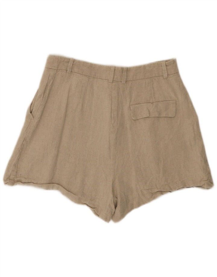 Женские шорты с завышенной талией Zara Medium W28, бежевый лен