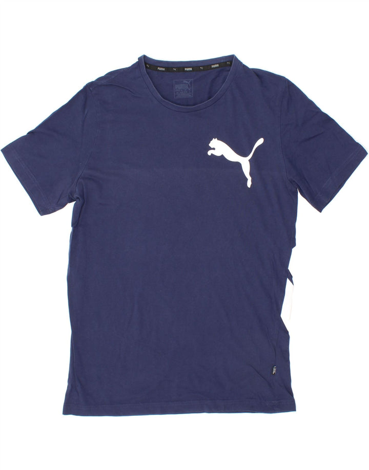 PUMA Mens Graphic T-Shirt Top Small Navy Blue Cotton Vintage Puma and Second-Hand Puma from Messina Hembry 