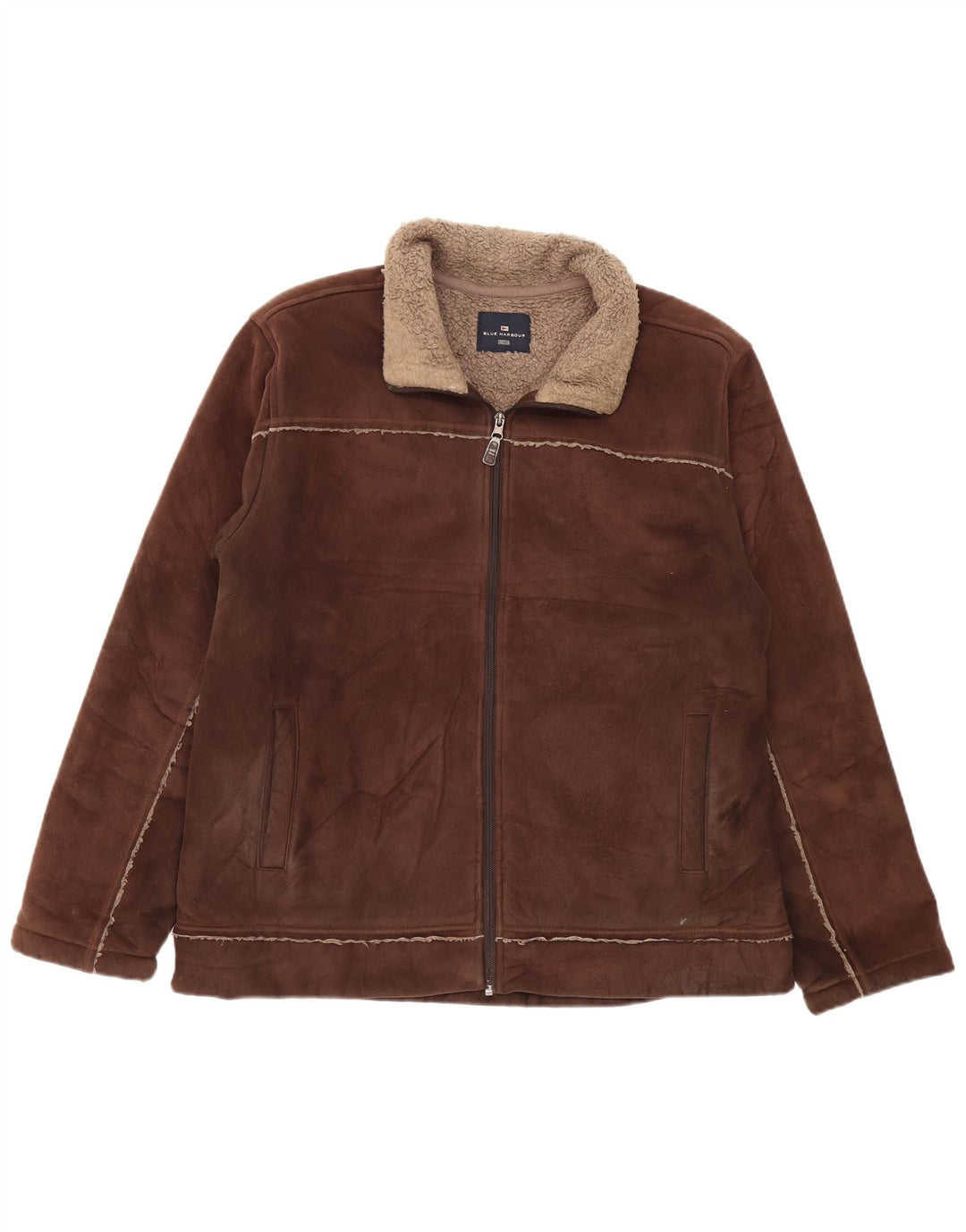 Мужская куртка из шерпы MARKS & SPENCER UK 41/43, большая, коричневая, полиэстер