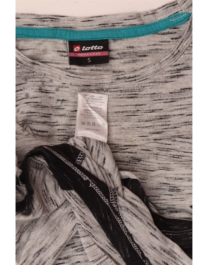 LOTTO Женский оверсайз-топ с графическим рисунком, длинный рукав, Великобритания, 10, маленький, серый, в крапинку