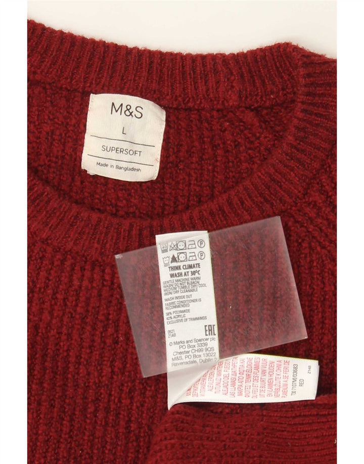 Мужской джемпер с круглым вырезом Marks & Spencer, большой красный полиамид с крапинками