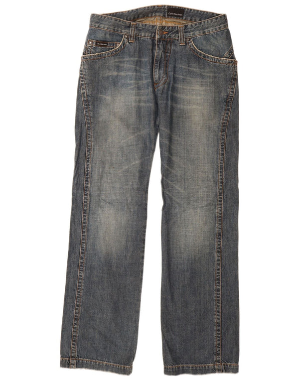 Женские прямые джинсы CALVIN KLEIN W32 L34 синие, хлопок