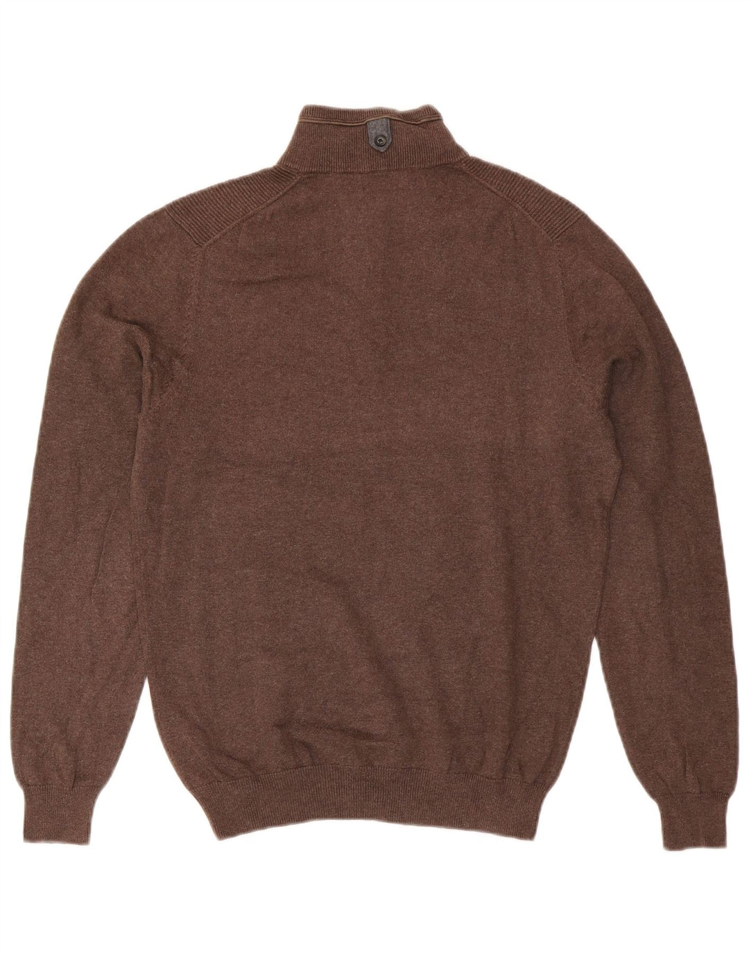 Мужской джемпер с воротником на молнии Massimo Dutti, маленький коричневый хлопковый свитер
