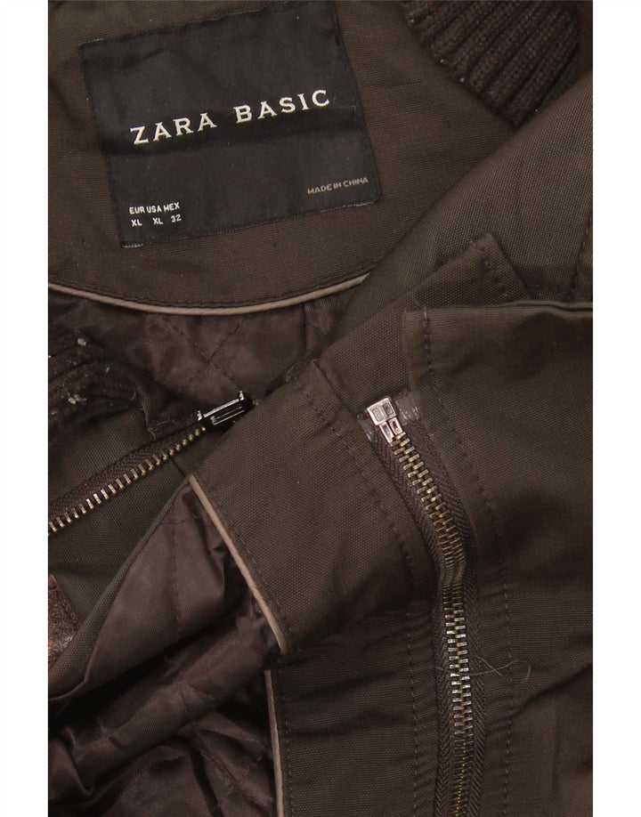 Zara Womens Duffle Jacket UK 18 XL Brown