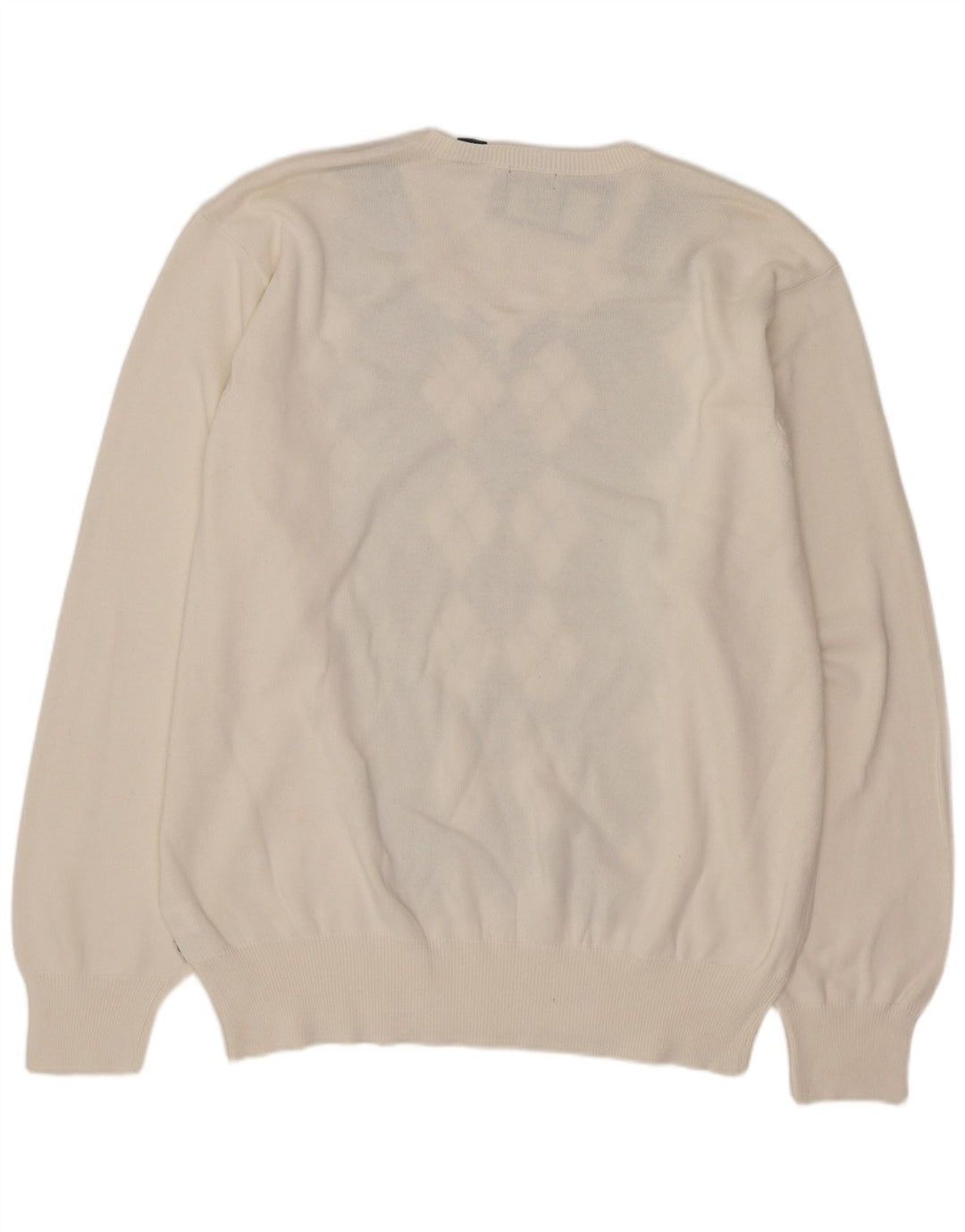 Мужской джемпер Izod с v-образным вырезом XL, белый хлопок с узором аргайл/ромб