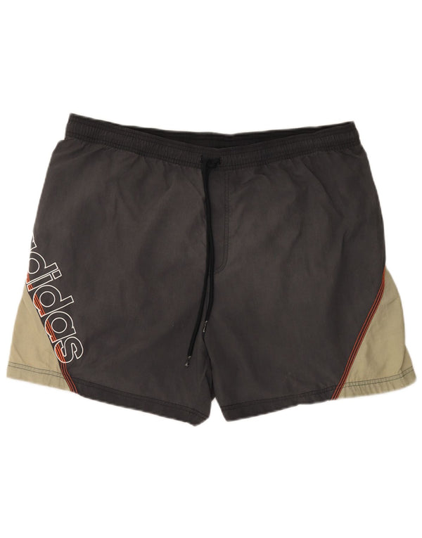 Adidas Mens Graphic Swimming Shorts XL  Grey Colourblock Nylon