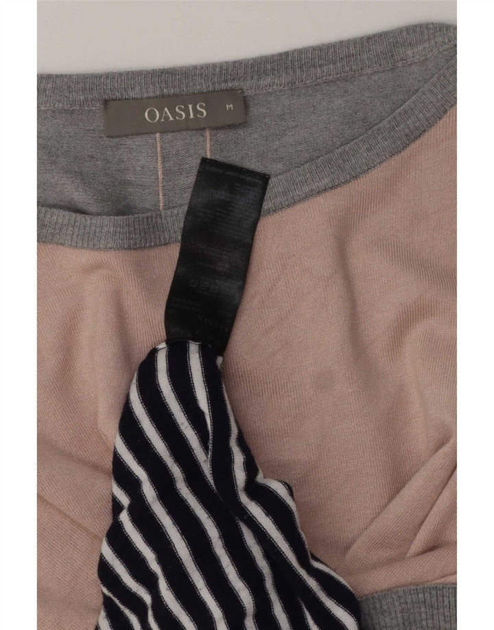 Женский джемпер с вырезом «лодочкой» Oasis UK 14, средний, в разноцветную полоску