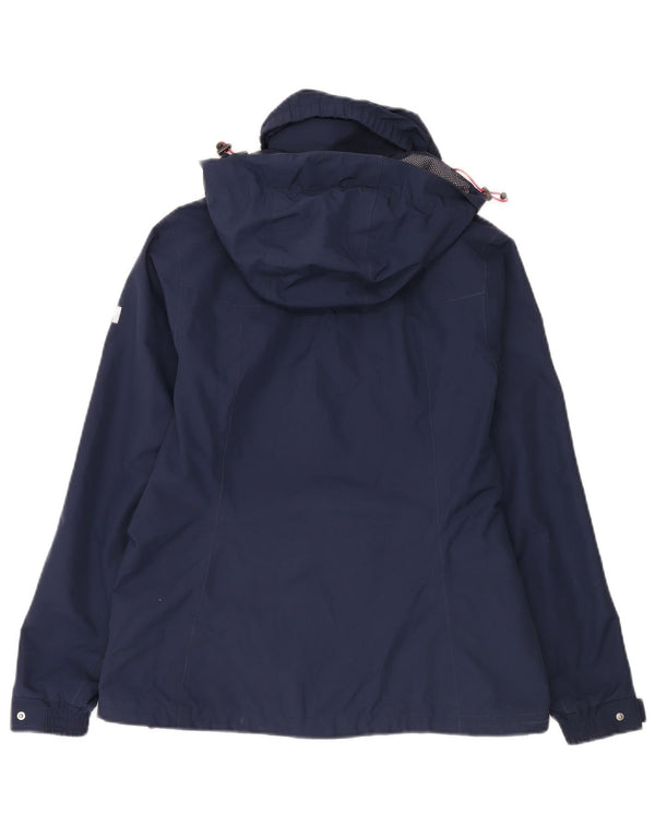 Helly Hansen Womens Hooded Windbreaker Jacket UK 14 Medium Navy Blue