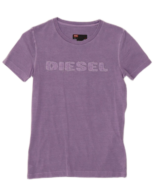 Женская футболка с рисунком DIESEL Top UK 10 Small Purple Cotton