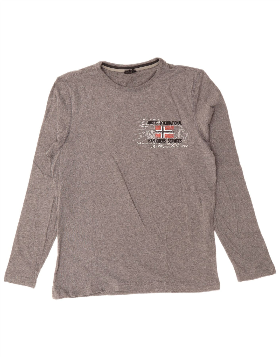 NAPAPIJRI Мужской топ с длинным рукавом и рисунком, средний серый