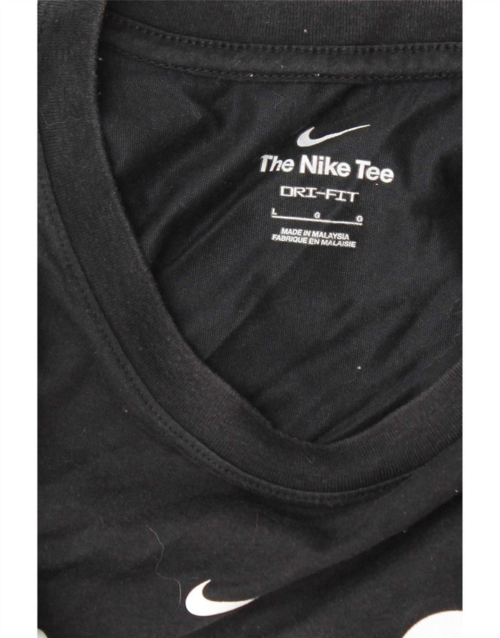 Мужская футболка с рисунком Nike Dri Fit, большая черная