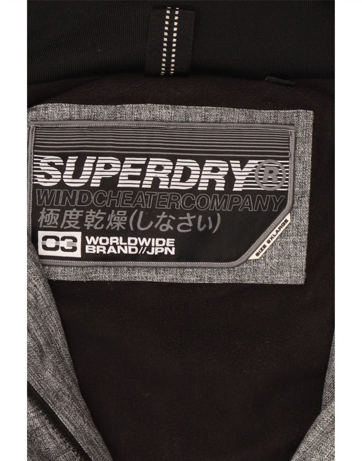 SUPERDRY Женская ветровка с капюшоном UK 20 2XL Серая с цветными блоками