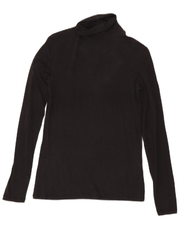 Женский топ Massimo Dutti с длинным рукавом UK 8, маленький, черный, лиоцелл