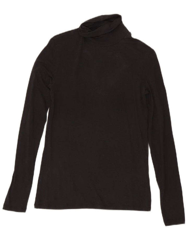 Женский топ Massimo Dutti с длинным рукавом UK 8, маленький, черный, лиоцелл