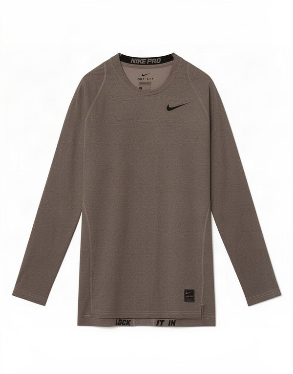 Женский топ Nike Dri Fit с длинным рукавом UK 10, маленький серый полиэстер с цветными блоками