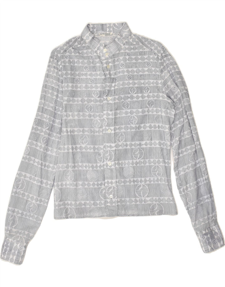 VINTAGE Womens Shirt UK 12 Medium Grey Fair Isle | Vintage Vintage | Thrift | Second-Hand Vintage | Used Clothing | Messina Hembry 