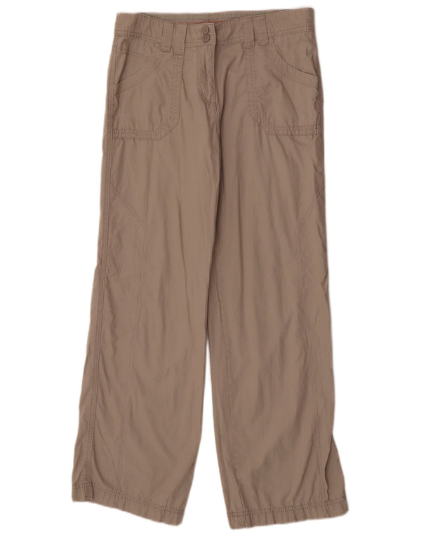 Marks & Spencer Womens Straight Casual Trousers UK 12 Medium W30 L30 Beige